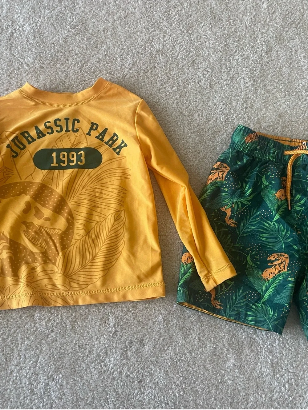 Jurassic Park 2 piece lined swim set. Boy size 3T